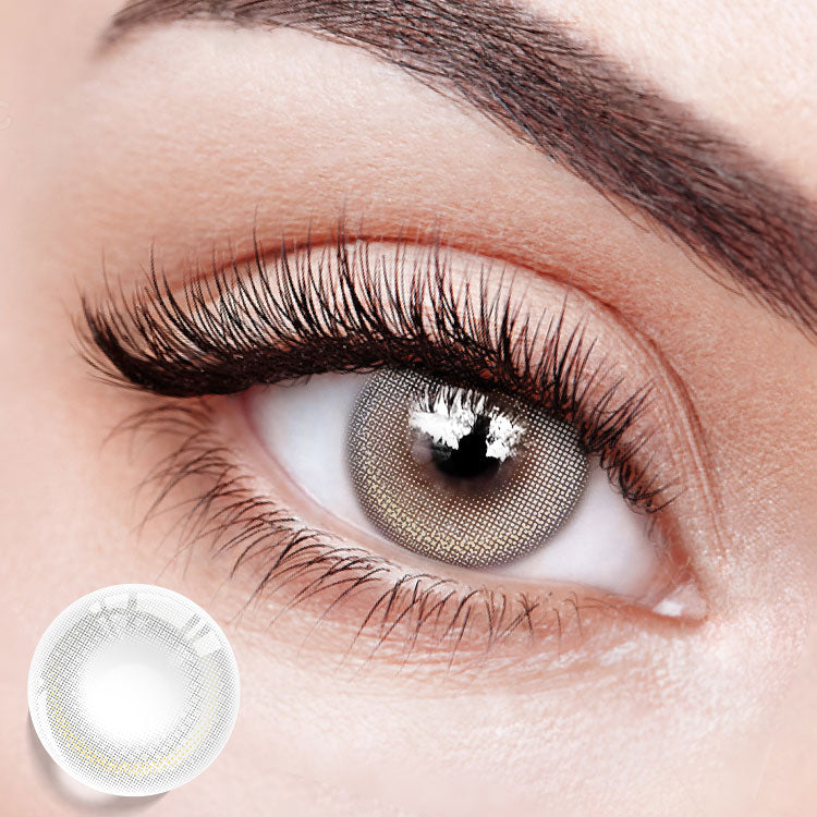 Eyes with 【Prescription】New Moon Gray Colored Contact Lenses